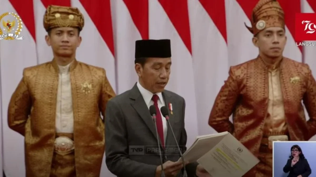 Presiden Jokowi menyampaikan RAPBN 2025 (Screenshot YouTube DPR)