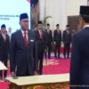 Rosan Roeslani menjadi salah satu menteri yang dilantik sebagai Menteri Investasi/Kepala BKPM di Istana Negara