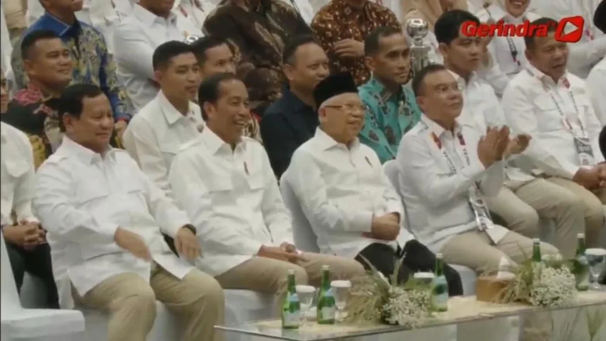 Presiden Jokowi di acara Rapimnas Gerindra (Foto: YouTube Gerindra)