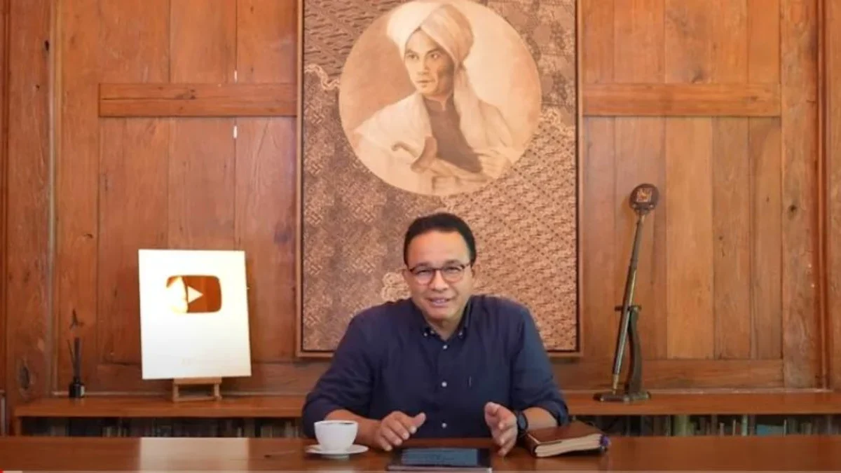 Tangkapan layar video pernyataan politik Anies Baswedan.