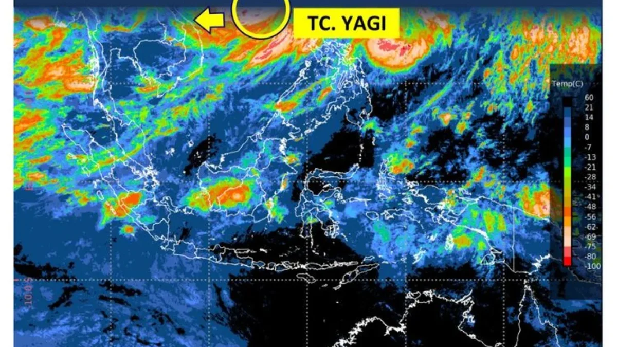 Tangkapan layar siklon tropis Yagi.(Dok. BMKG)