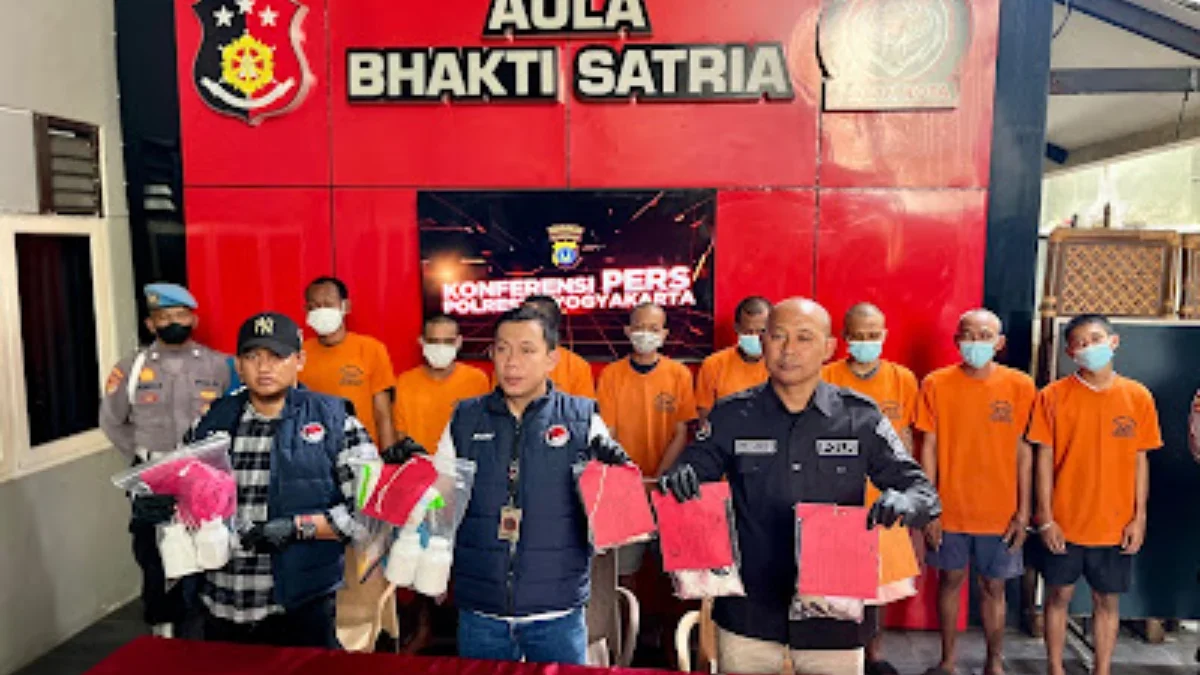 Konferensi pers Polresta Yogyakarta dalam mengungkap peredaran narkoba di Kota Pendidikan, pada Rabu (11/9/202