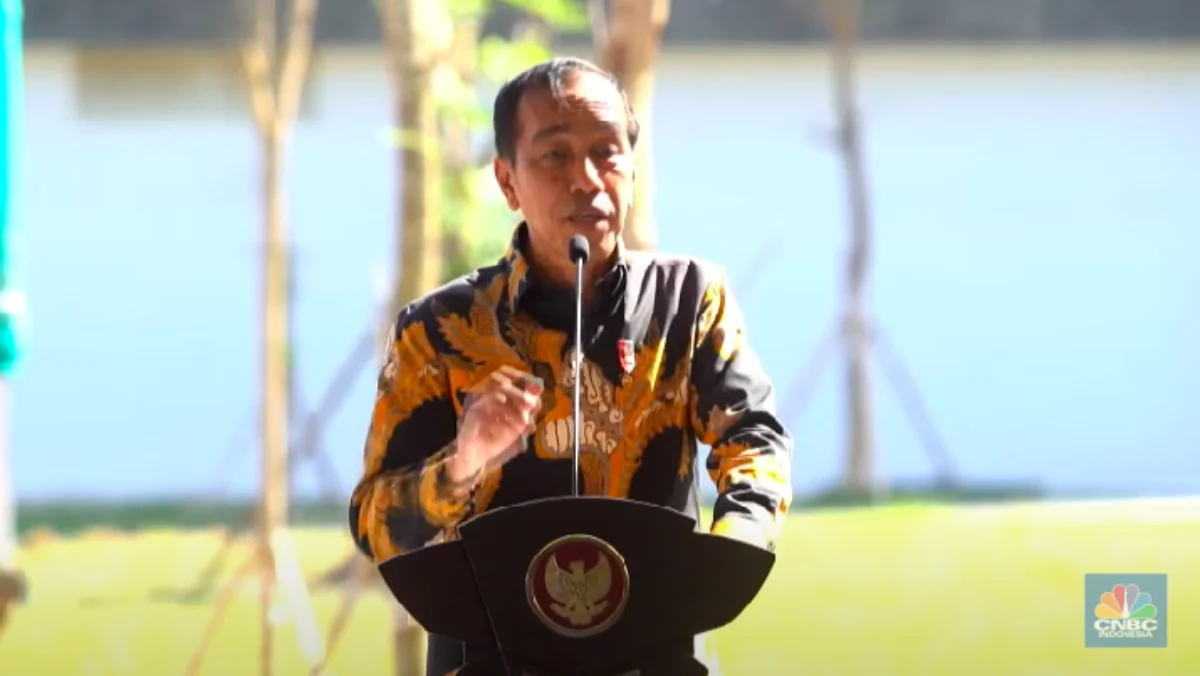 Presiden Joko Widodo saat peresmian Hotel Nusantara Swissotel dan Groundbreaking Nusantara Mall Duty Free, IKN