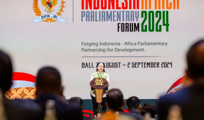 Puan Maharani Ketua DPR RI membuka IAFP, Minggu (1/9/2024), di Bali. (Foto: IST)