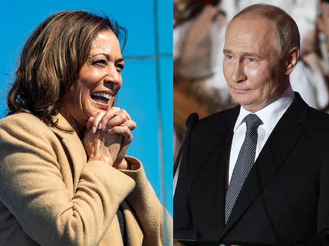 Foto Kombinasi; Kamala Harris dan Vladimir Putin