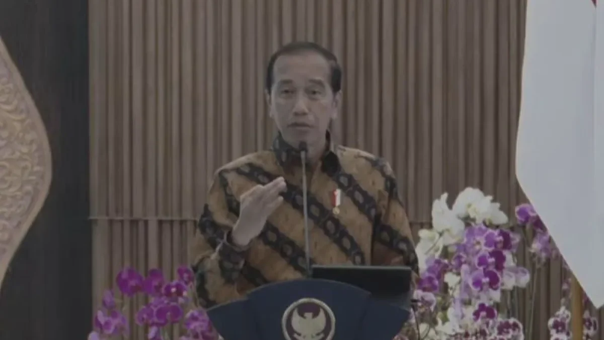 Tangkapan layar - Presdien RI Joko Widodo saat berpidato dalam agenda Kompas 100 CEO Forum di Istana Garuda, I