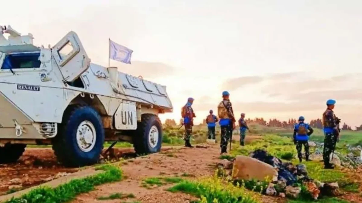 Satgas ITNI Konga UNIFIL 2022 tengah patroli di Blue Line Lebanon Sumber : Dispenau