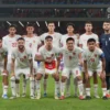 Skuad timnas Indonesia pada laga melawan China dalam Kualifikasi Piala Dunia 2026 Zona Asia di Stadion Qingdao