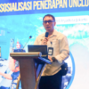 Direktur Jenderal Perhubungan Laut, Capt. Antoni Arif Priadi saat membuka kegiatan Sosialisasi Penerapan Unite