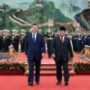 Presiden China Xi Jinping mengadakan upacara penyambutan untuk Presiden Republik Indonesia (RI) Prabowo Subian