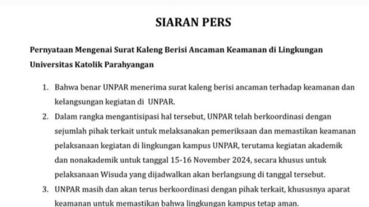 Surat Kaleng Unpar. foto/Kemahasiswaan.unpar