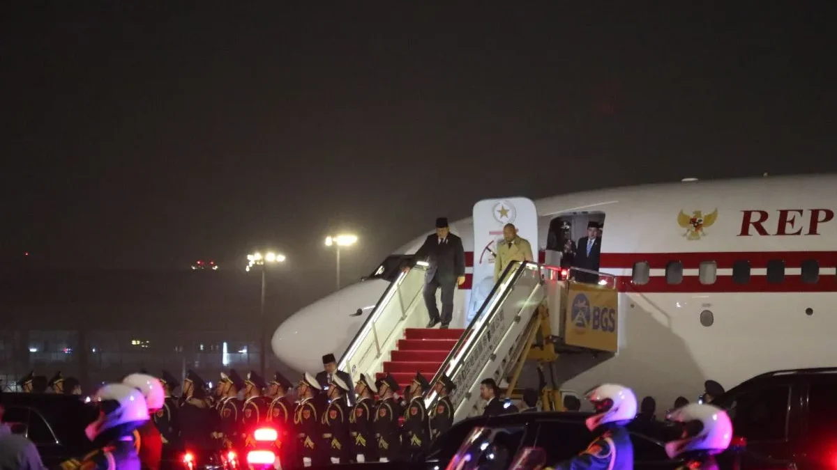 Presiden Prabowo Subianto tiba di Bandara Internasional Capital Beijing, China sekitar pukul 18.25 waktu setem