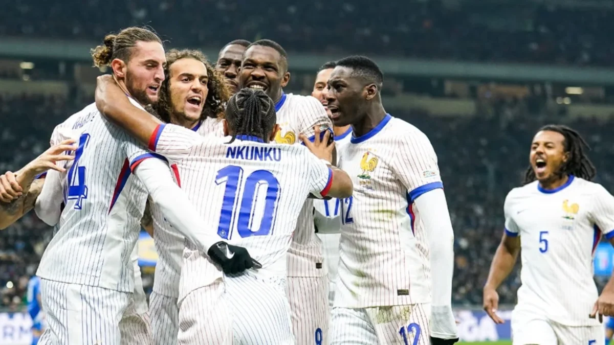 Pemain Prancis Merayakan Gol ke Gawang Italia – French Football Weekly