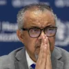 Kepala WHO Tedros Adhanom Ghebreyesus berbicara kepada media saat konferensi pers di Jenewa, Swiss, 10 Desembe