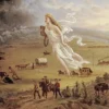 Lukisan ini (kira-kira tahun 1872), karya John Gast, disebut American Progress, merupakan duta alegoris modern