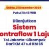 PT Jasamarga Transjawa Tol (JTT) melakukan perpanjangan contraflow 1 lajur dari KM 47 s.d KM 65 arah Jakarta R