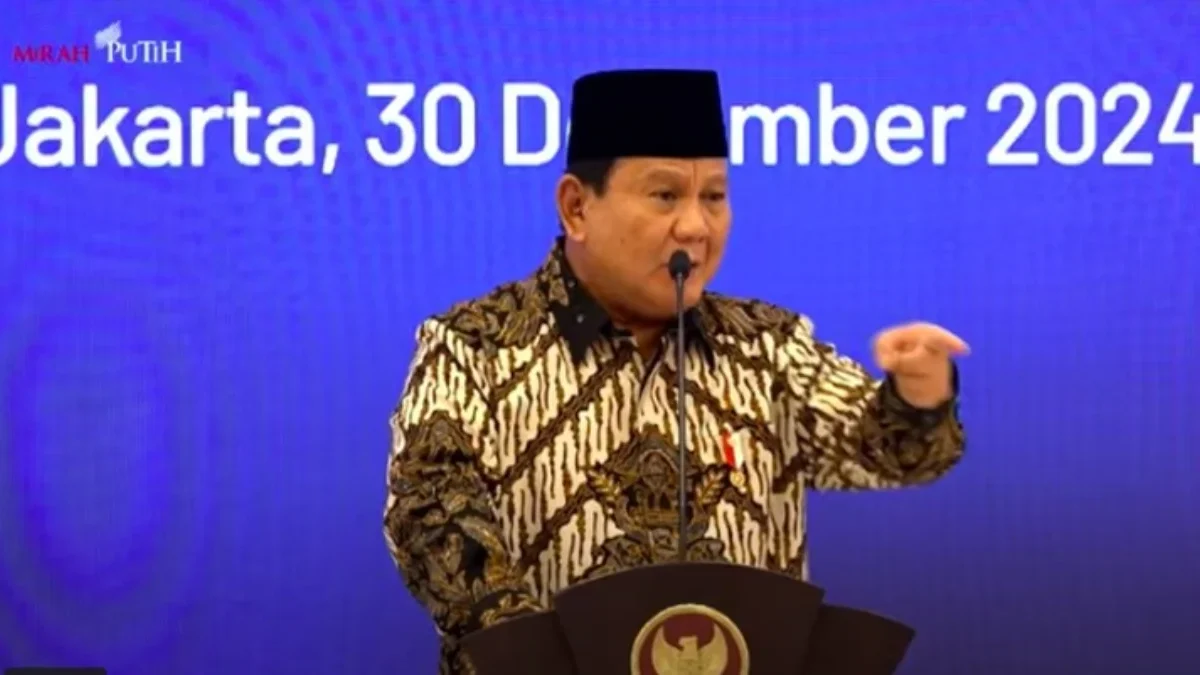 Pengarahan Presiden Prabowo pada Musrenbangnas RPJMN 2025-2029, Jakarta, 30 Desember 2024.