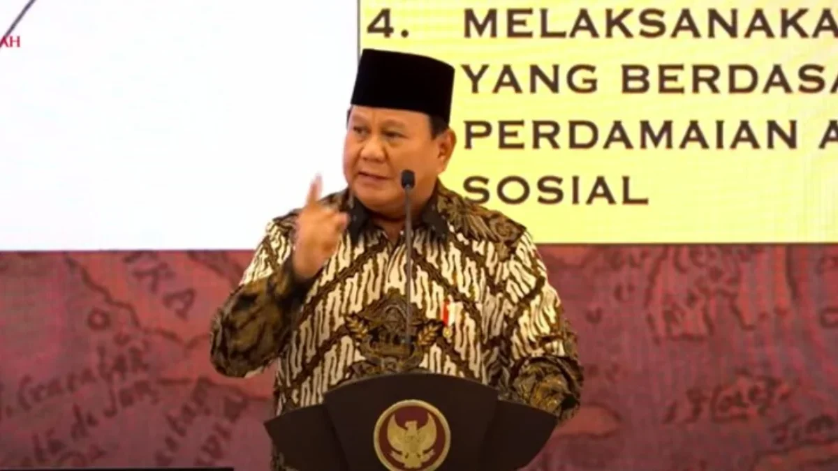 Presiden RI Prabowo Subianto pada Musrenbangnas RPJMN 2025-2029, Jakarta, 30 Desember 2024. (Tangkapan Layar Y