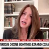 Mantan perwira operasi CIA Laura Ballman membahas penampakan drone misterius. (Tangkapan layar FOX News)