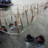 Pasukan Komando Pasukan Katak (Kopaska) TNI-AL membongkar pagar laut di kawasan Pantai Tanjung Pasir, Kabupate