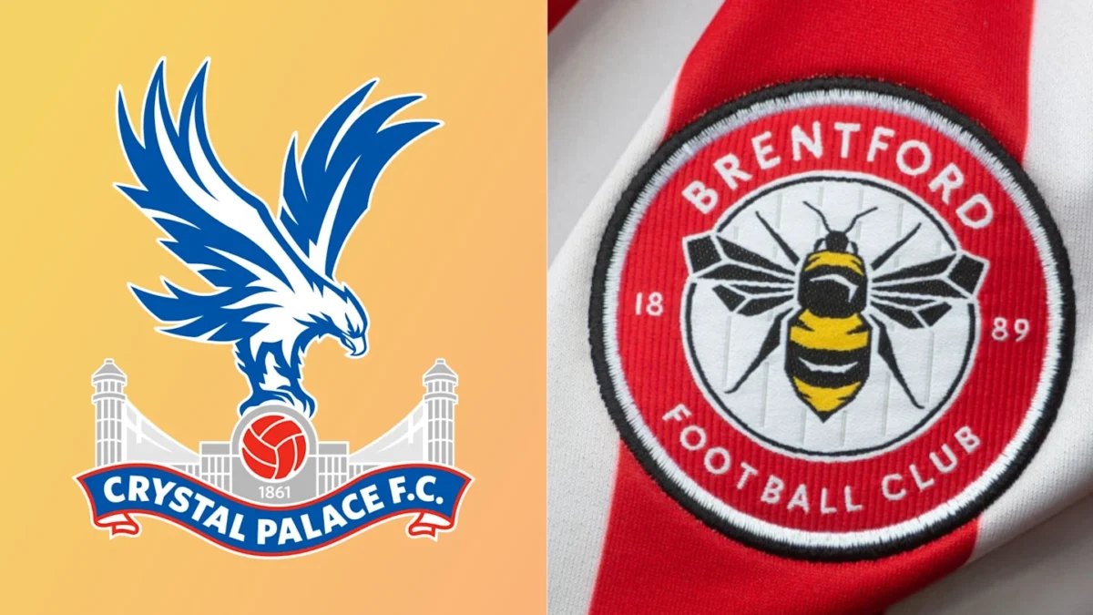 Logo klub Liga Premier Inggris, Crystal Palace dan Brentford. (Visionhaus/Getty Images)