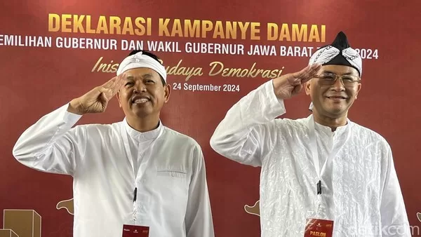 GUBERNUR Jawa Barat terpilih, Kang Dedi Mulyadi (KDM) bersama wakilnya, Erwan Setiawan