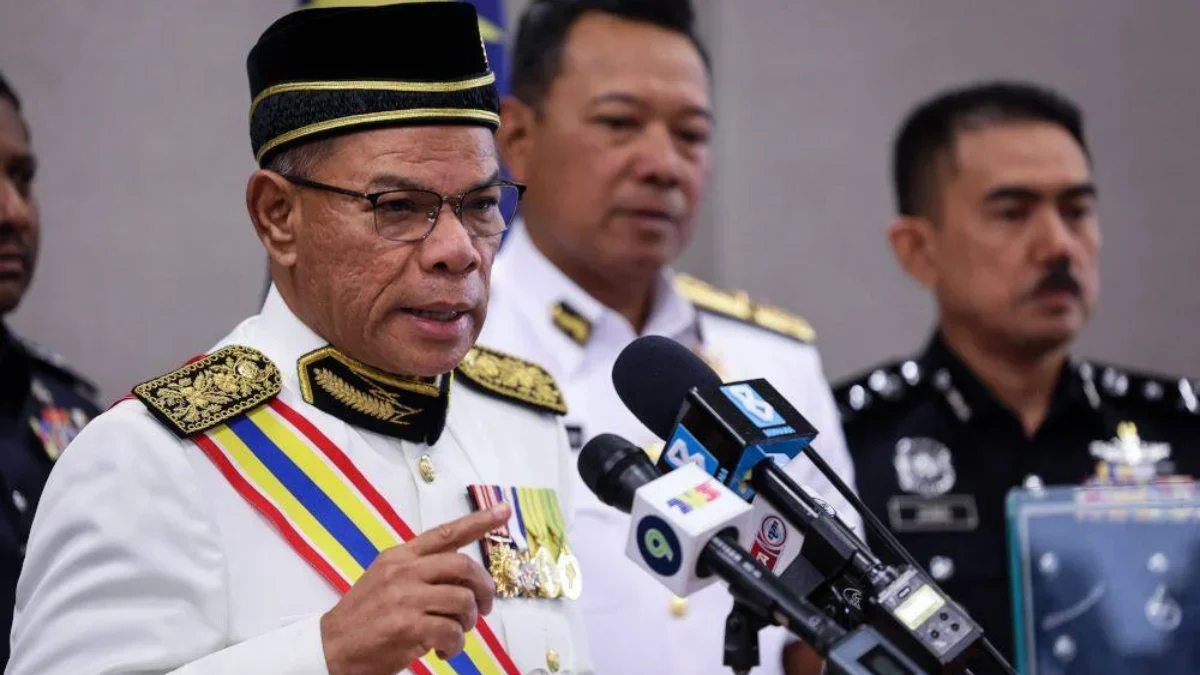 Menteri Dalam Negeri Datuk Seri Saifuddin Nasution Ismail saat jumpa pers usai menghadiri upacara pembukaan Ra