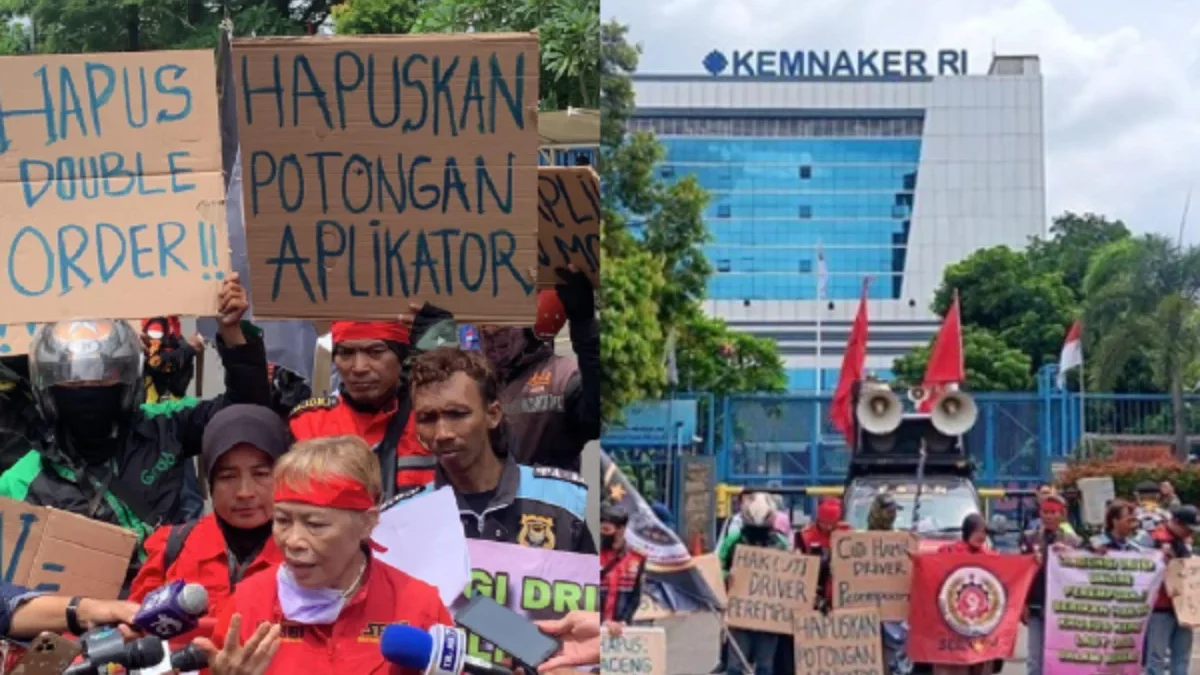 Ojol demo di Kemnaker