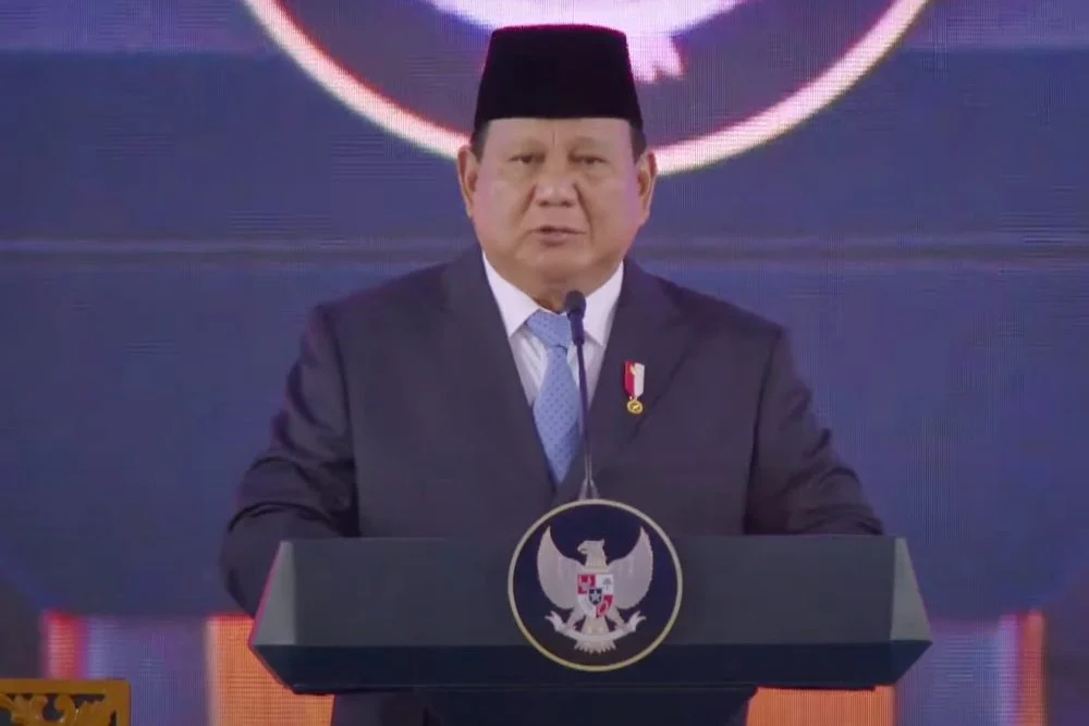 Presiden Prabowo Subianto di acara peluncuran BPI Danantara di Istana Negara, Jakarta pada Senin (24/2/2025) -