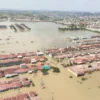 Kondisi Banjir daerah Bekasi dari pantauan udara Polri, Rabu (5/3/2025). FOTO/Dok. Polri