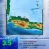 Infografis peta pusat gempa bumi tektonik yang mengguncang wilayah Kabupaten Indramayu Jawa barat Rabu 12 Mare