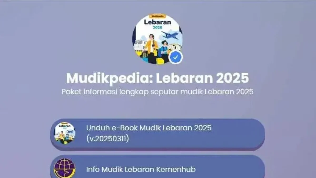 Tampilan buku elektronik MudikPedia Lebaran 2025, paket informasi lengkap seputar mudik Lebaran 2025 (Foto: Ke