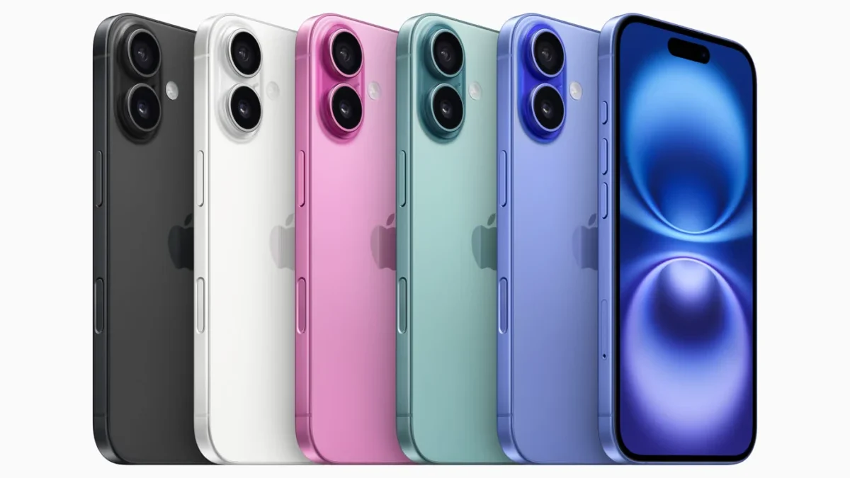 iPhone 16 dan iPhone 16 Plus akan tersedia dalam lima warna memikat: hitam, putih, pink, ultramarine, dan teal