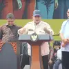 Presiden Prabowo Hadiri Peringatan Hari Buruh Internasional, Monas, 1 Mei 2025.