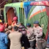 Kecelakaan bus ALS dari Medan tujuan Bekasi di Kota Padang Panjang, Sumatera Barat, Selasa (6/5/2025).