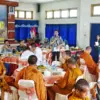 Bupati Magelang Grengseng Pamuji dan Wakil Bupati Magelang Sahid beserta jajaran Forkopimda saat menyambut ked