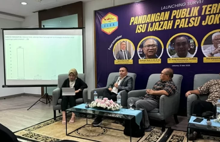 Versi survei Center for Indonesia Strategic Actions (CISA), mayoritas publik menilai isu ijazah palsu Mantan P