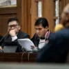 Terdakwa kasus dugaan perintangan penyidik kasus korupsi Harun Masiku dan pemberian suap, Hasto Kristiyanto (k