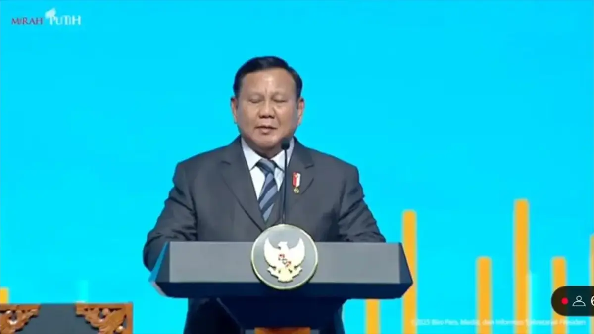 Presiden RI Prabowo Subianto di Indonesia-China Business Reception 2025 yang berlangsung di Shangri-La, Jakart