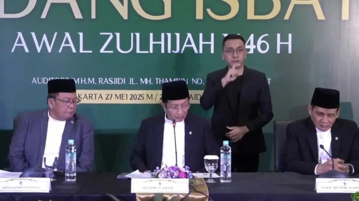 Konferensi Pers Penetapan Awal Zulhijah 1446 H/2025 M di Auditorium HM. Rasjidi, Kementerian Agama (Kemenag),