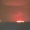 Gambar-gambar di media sosial menunjukkan kapal tanker terbakar di Teluk Oman. (Foto: Osintdefender via Insta