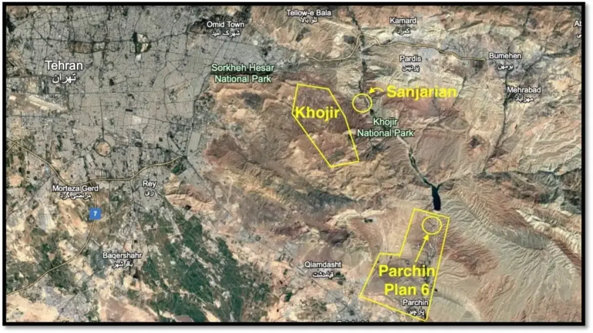 Citra Satelit Lokasi Plan 6 di Parchin, Sanjarian dan Khojir