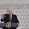 Presiden Trump berpidato di markas CIA di Langley, Virginia, pada 21 Januari 2017, hari pertamanya menjabat.
