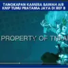 Visual bangkai Kapal Motor Penumpang Tunu Pratama Jaya yang tenggelam di Selat Bali, terlihat dalam posisi ter