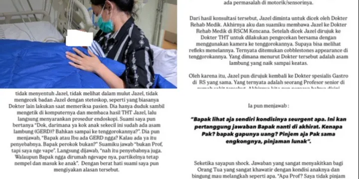 Viral Balita 1 Tahun jadi Korban Dugaan Malapraktik Usai Endoskopi di RSCM (©akun media sosial)