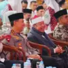 Kapolri Listyo Sigit Prabowo saat menghadiri Haul Pondok Pesantren Buntet Cirebon, Sabtu (2/8/2025). (ANTARA/H