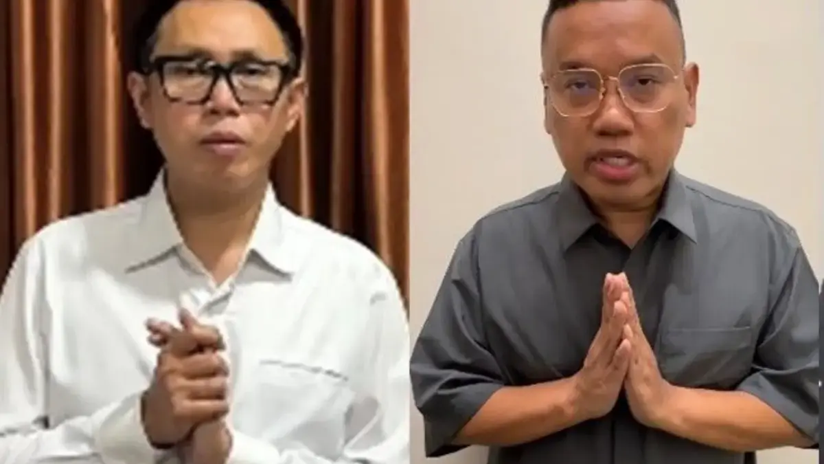 Anggota DPR RI Eko Hendro Purnomo (Eko Patrio) dan Surya Utama (Uya Kuya) menyampaikan permintaan maaf kepada