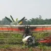 Kondisi pesawat capung yang dikabarkan jatuh di Ciampea, Kabupaten Bogor.