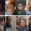 Delapan tersangka pembunuh Kacab BRI Cempaka Putih yang sudah diamankan Polda Metro Jaya. (FOTO: IST)