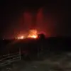 Api yang dipicu akibat ledakan di sumur minyak milik Pertamina EP di Subang. (IST)